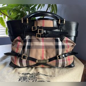 Authentic Burberry Bridle House Check Landscape Lynher Tote